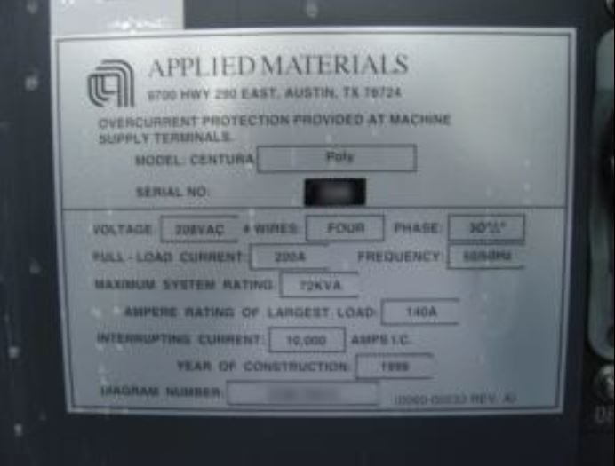 Applied Materials-Centura Poly Etch DPS+-Poly Silicon Etch System-37604 Refurbished