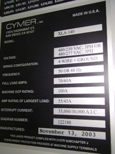 Cymer-XLA 140-ArF Laser Unit-46843 Image 8