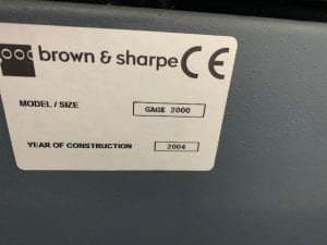 Brown & Sharpe-Gage 2000--52204 Refurbished