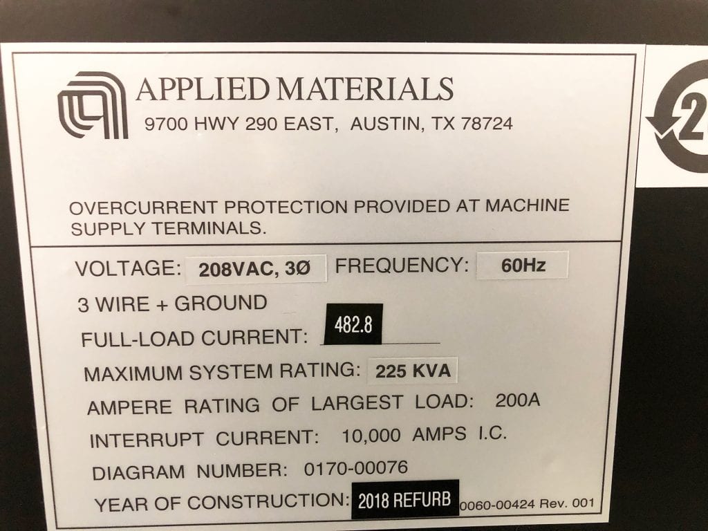 Applied Materials Endura PVD System 58057 Refurbished
