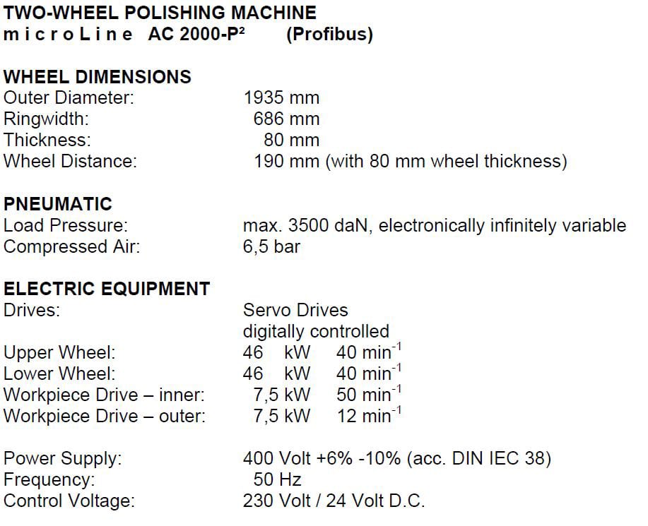 Check out Peter Wolters AC 2000 P 2 Double Sided Polishing 58268