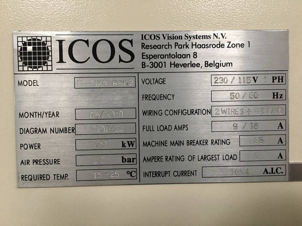 KLA Tencor ICOS CI T 1 X 0 Inspection Machine 59714 For Sale