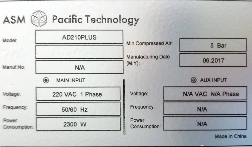 ASM AD 210 Plus 62839 Refurbished