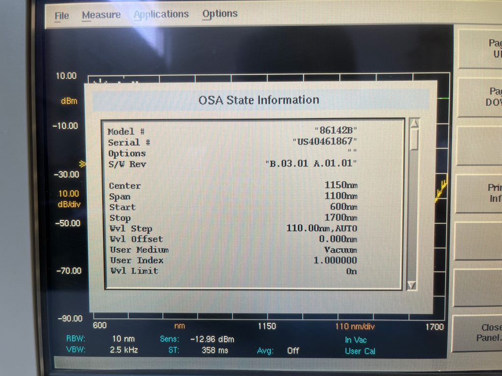 Buy Agilent  86142 B  Optical Spectrum Analyzer  65343 Online