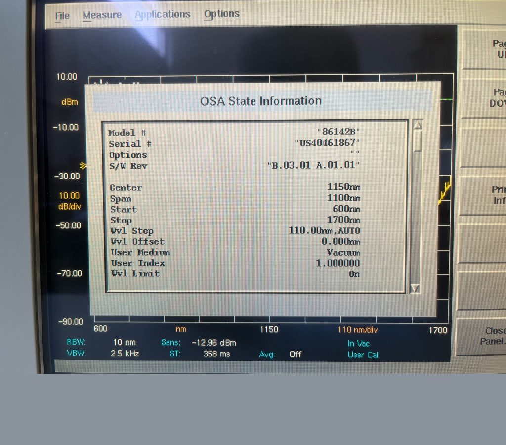 Agilent  86142 B  Optical Spectrum Analyzer  65343 Refurbished