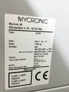 Buy Online Mycronic  My 700 JX  JET 30 Solder Paste Printer  67144