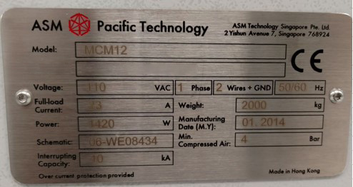 ASM  MCM 12  Multi Chip Module Bonder  69148 Refurbished