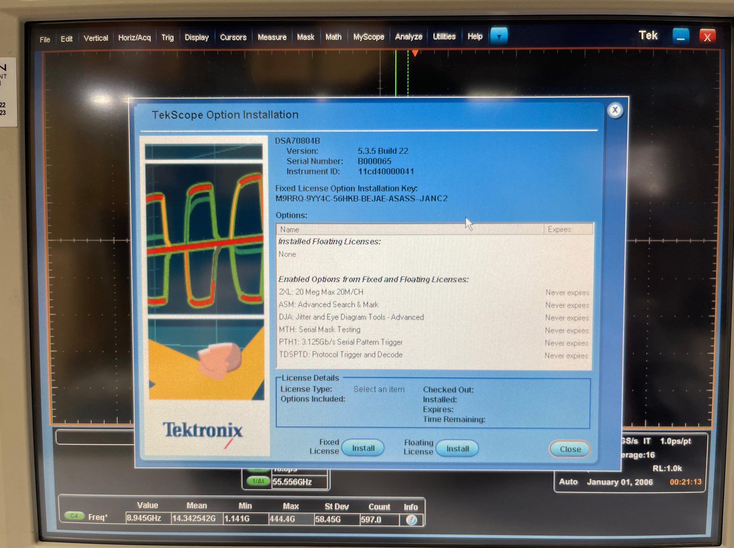 Tektronix DSA 70804 B Digital Serial Analyzer Oscilloscope -68790