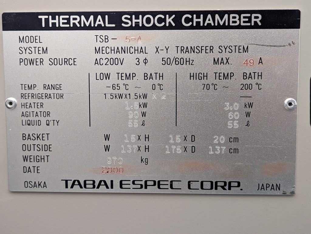 Buy Espec  TSB 5 A  Environmental Chamber  69925 Online