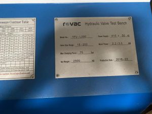 Buy Online Rovac  YFJ L 200  Hydraulic Valve Test Bench  70281