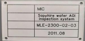 MIC  MLE 2300  Sapphire Wafer AOI Inspection System  70375 For Sale