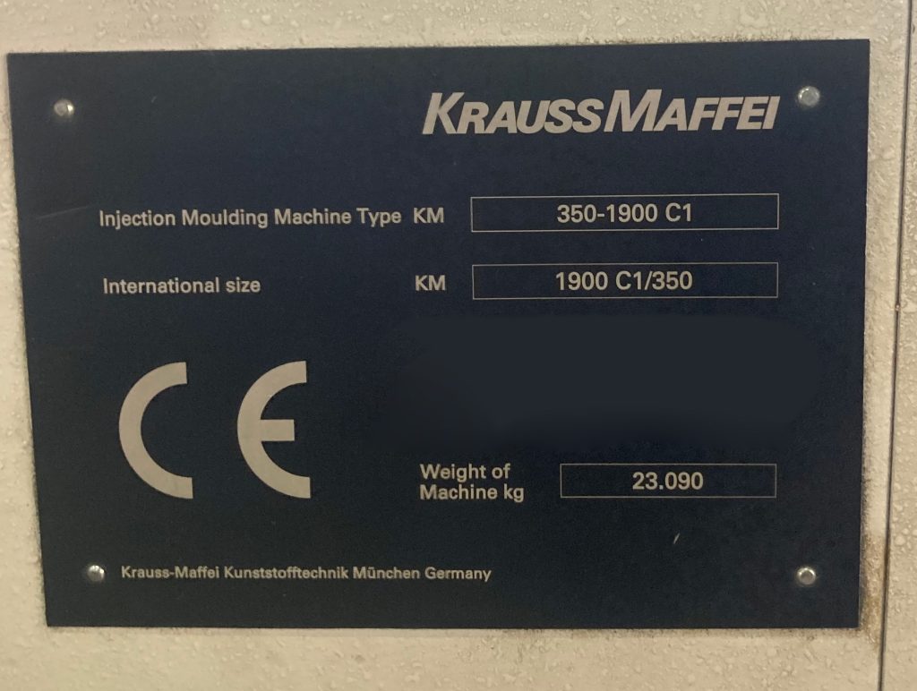 Krauss Maffei  350 1900 C 1  Molding Press  71656 Refurbished