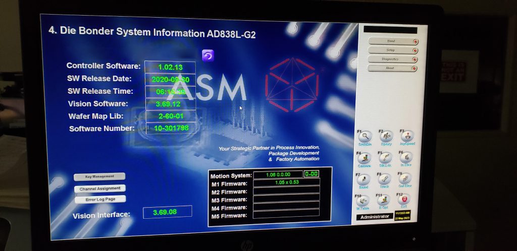 ASM  ADL 838 LG 2  Die Bonder  72079 For Sale