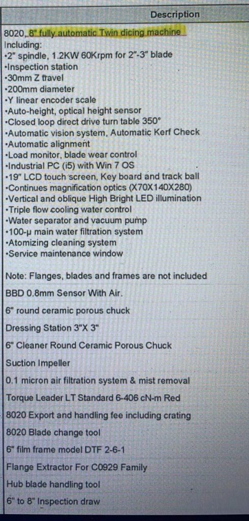 Buy ADT  8020  Auto Twin Dicing Machine  71943 Online