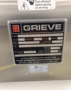 Grieve  TBH 550  Truck Oven  72291 For Sale