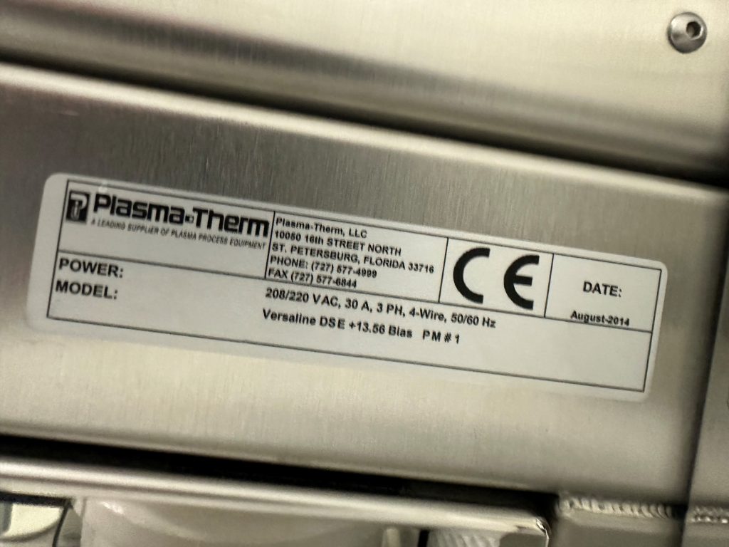 Plasmatherm  Versaline  Deep Silicon Etcher  73041 Refurbished