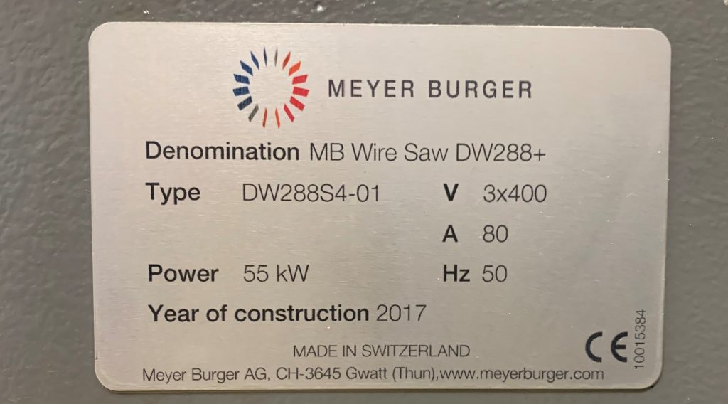 Meyer Burger  DW 288 S 4  Diamond Wire Saw  73929 Image 3