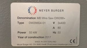 Meyer Burger  DW 288 S 4  Diamond Wire Saw  73929 Image 3