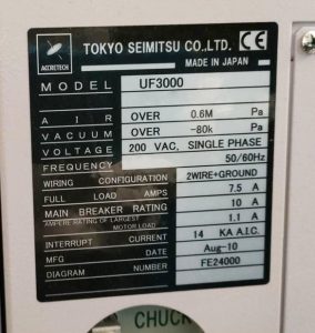 Accretech / TSK  UF 3000  Wafer Probing Machine  74084 For Sale Online