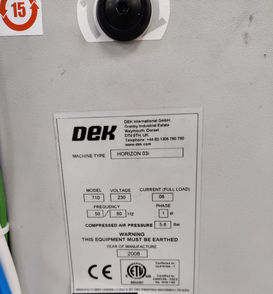 Dek  Horizon 03 i  Screen Printer  74231 For Sale