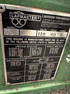 Lapmaster  12  Bench Top Lapping / Polishing Machine  74726 For Sale