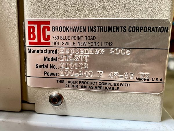 Brookhaven  ZetaPALS BI EKA  Electronic Analyzer with BI ZTU Titrator  66827 Refurbished