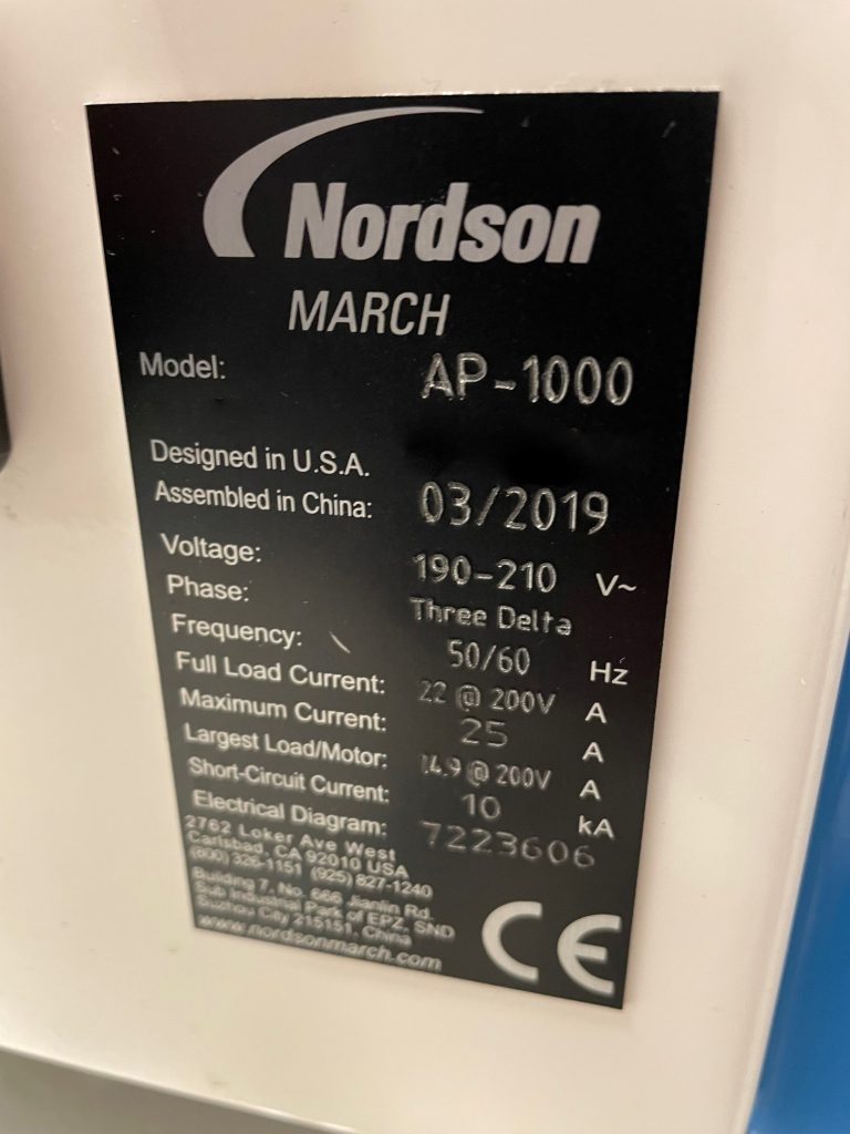 Nordson / March  AP 1000  Plasma Machine  74675 Image 2