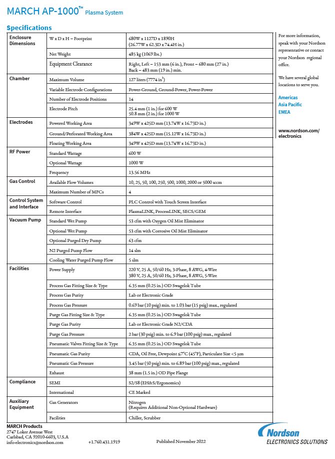 Nordson / March  AP 1000  Plasma Machine  74675 Image 3