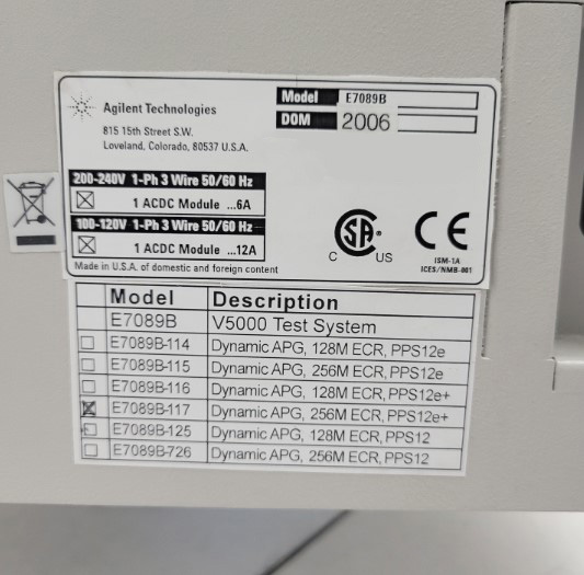 HP / Agilent / Verigy  V 5000  Test Station  76777 For Sale