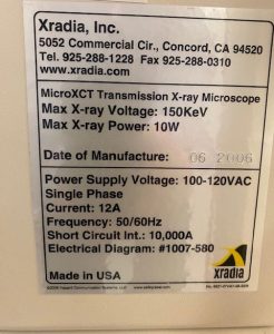 Buy Online Xradia  Micro XCT  Transmission X ray Microscope  77813