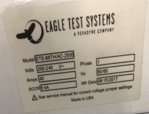 Teradyne / Eagle  ETS 88 TH / AC 2500  Tester  80516 Refurbished
