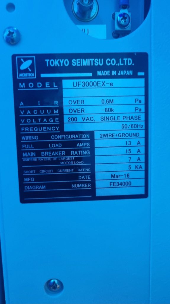 Accretech / TSK  UF 3000 EX e  Wafer Prober  82830 Image 9