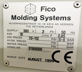 Fico  FC 25  Molding Machine  84629 For Sale